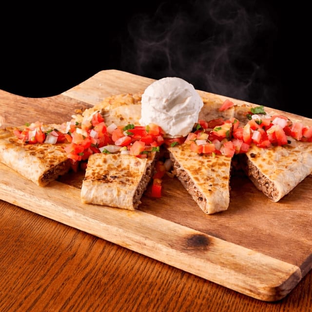 Ground beef Quesadilla.
