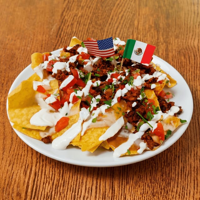 Nachos con chorizo.