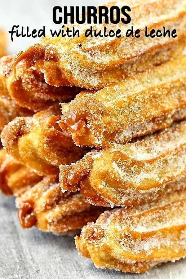 Churros Filled with Dulce De Leche.