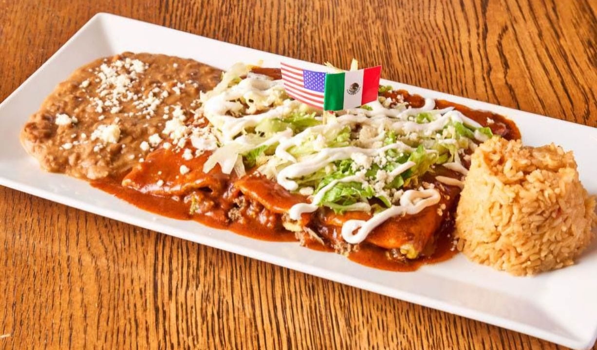 Traditional Steak Enchiladas.