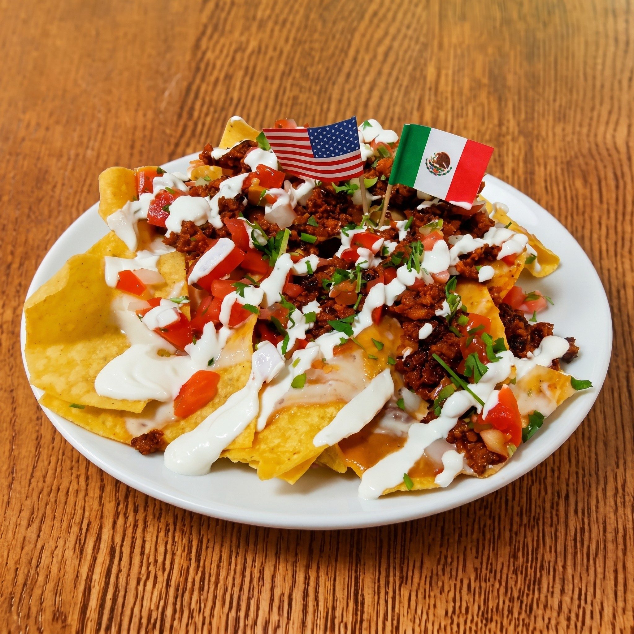 Nachos Con Chorizo.