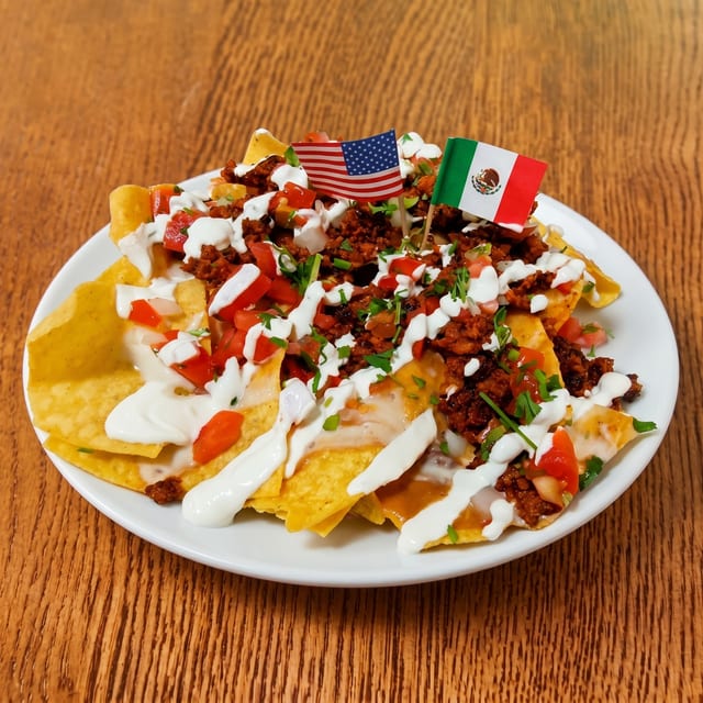 Nachos Con Chorizo.