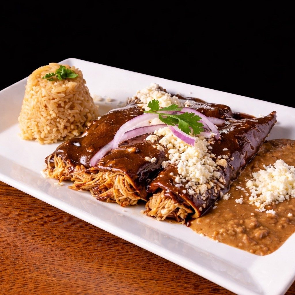 Mole Poblano Enchiladas.