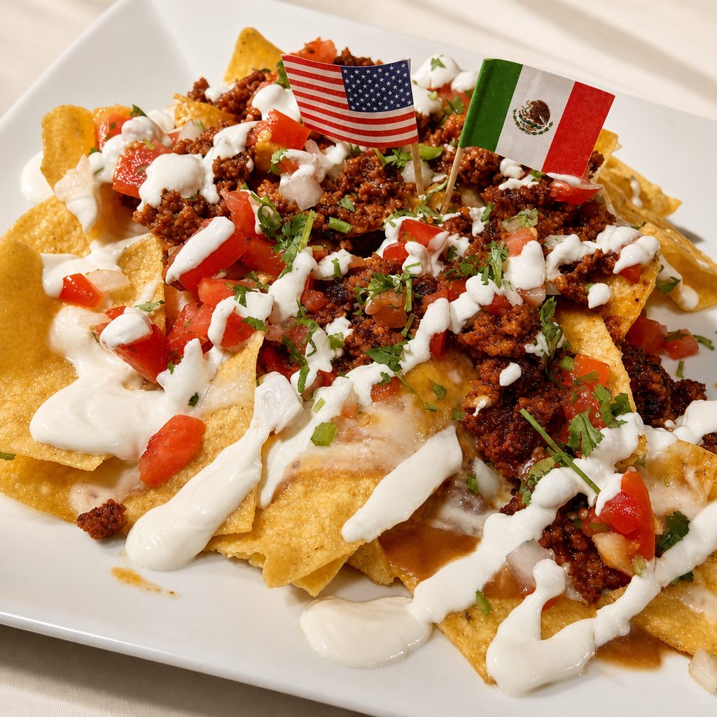 Nachos Con Chorizo.