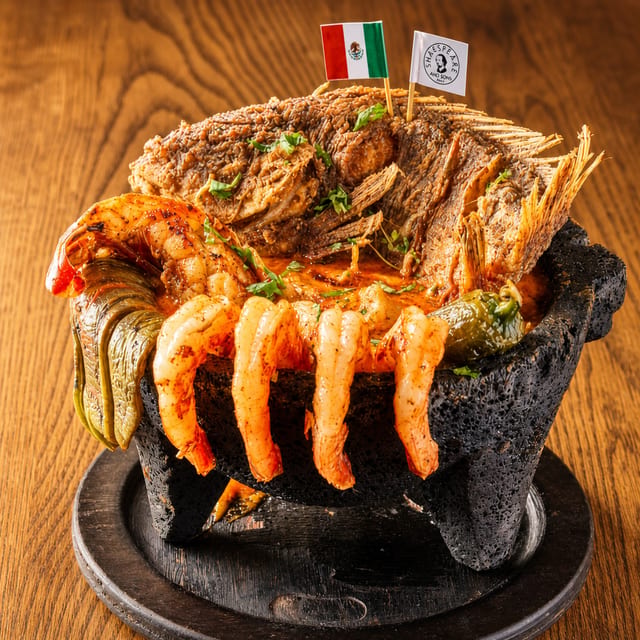 Seafood Molcajete.