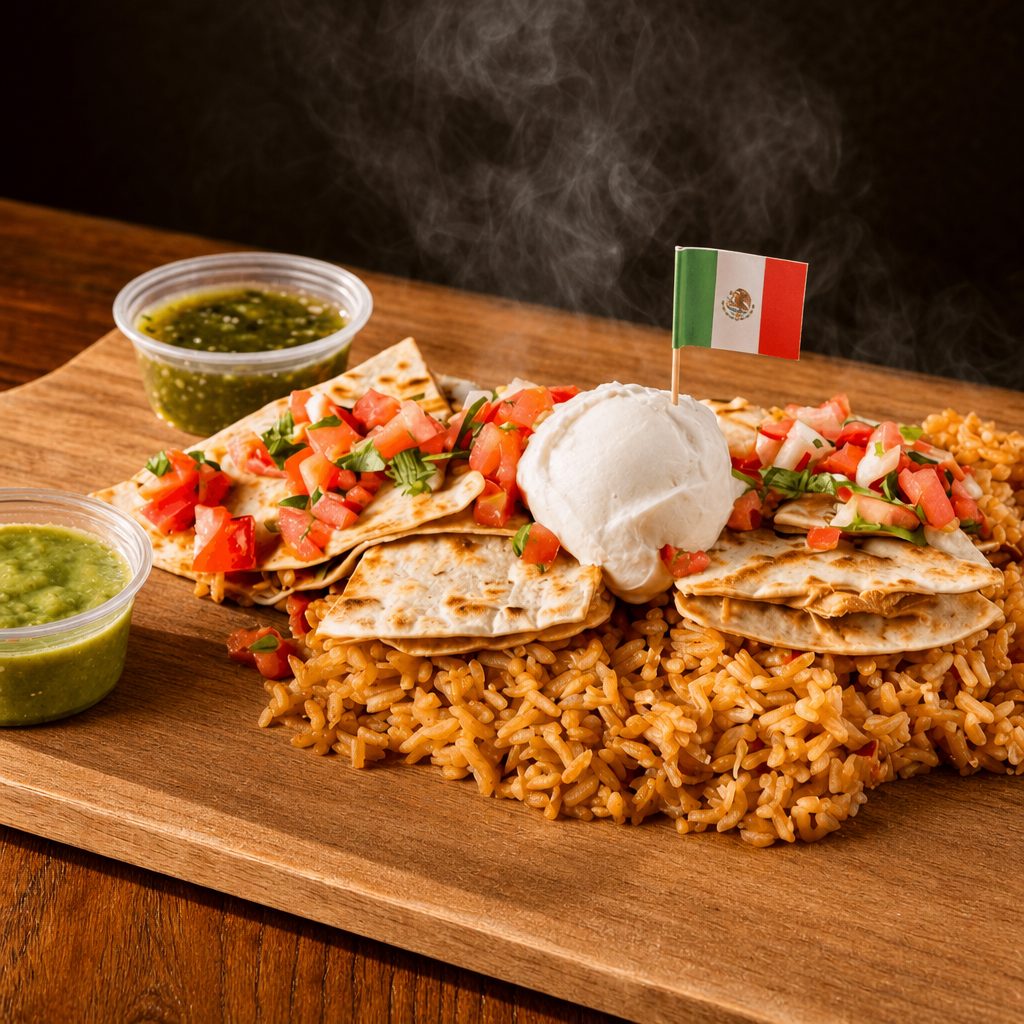 Shredded Chicken Quesadilla.