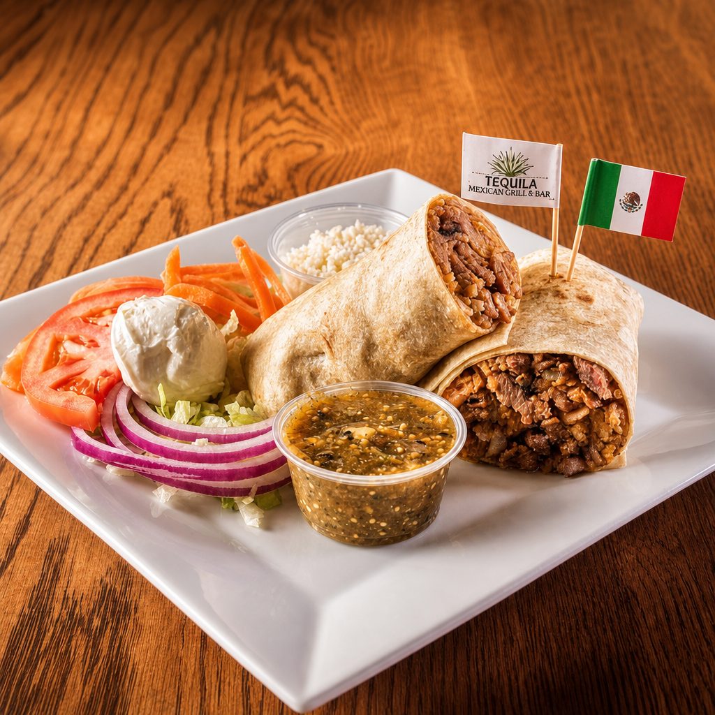 Flank Steak Burrito.